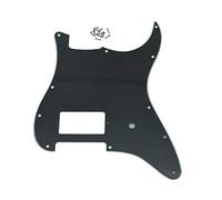 Dopro Golpeador de guitarra de 11 agujeros ST Strat One Humbucker Golpeador de guitarra para Fender Delonge Black Pearl