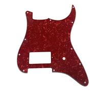 Dopro Golpeador de guitarra de 11 agujeros ST Strat One Humbucker placa de arañazos para Fender Delonge Red Pearl