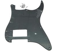 Dopro Golpeador de guitarra de 11 hoyos ST Strat One Humbucker placa de arañazos para Fender Delonge negro mate, 1 capa