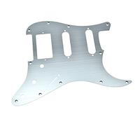 Dopro Golpeador de guitarra HSS de aluminio anodizado de 11 agujeros para guitarra Stratocaster Americana/Mexicana FD Stratocaster plateado