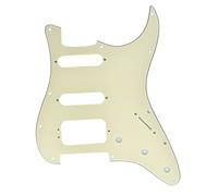 Dopro Golpeador de guitarra HSS Strat de 11 agujeros 3 tornillos Humbucking Pickup montaje se adapta a Fender americano Stratocaster crema 3 capas
