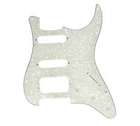 Dopro Golpeador de guitarra HSS Strat de 11 agujeros 3 tornillos Humbucking Pickup montaje se adapta a Fender americano Stratocaster añejado Pearl