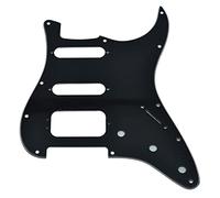 Dopro Golpeador de guitarra HSS Strat de 11 agujeros 3 tornillos Humbucking Pickup montaje se adapta a Fender americano Stratocaster negro 3 capas