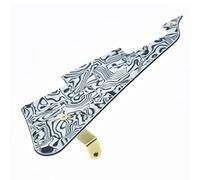 Dopro Golpeador de guitarra LP y soporte de acero inoxidable LP con tornillos de montaje de acero dorado para USA Les Paul Zebra Stripe
