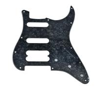 Dopro Golpeador de guitarra ST/Strat HSS de 11 agujeros, pastilla Humbucking sin agujeros para tornillos para American Ultra Series Strats Black Pearl