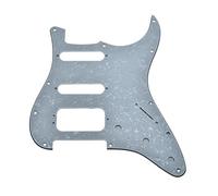 Dopro Golpeador de guitarra Strat HSS de 11 agujeros con 3 tornillos Humbucking Pickup Mount para American FD Stratocaster White Pearl