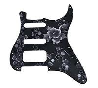 Dopro Golpeador de guitarra Strat HSS de 11 agujeros con 3 tornillos Humbucking Pickup Mount para American FD Stratocaster Flower Pattern