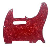 Dopro Golpeador de guitarra Tele de 8 agujeros para guitarra compatible con Telecaster FD de Estados Unidos/México, perla roja