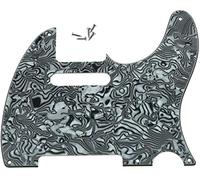 Dopro Golpeador de guitarra Tele vintage de 5 agujeros Placa protectora para USA/Mexicana FD Telecaster Negro Blanco Shell