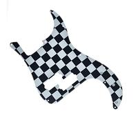 Dopro Golpeador de plástico impreso 3D de 13 agujeros con tornillos PB Bass Scratch Plate Fits USA/Mexican Fender Black/White Grid