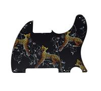 Dopro Golpeador de plástico impreso en 3D con 5 agujeros para guitarra tele en blanco para rascar con patrón de leopardo FD Telecaster Esquire
