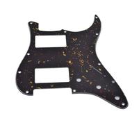 Dopro Golpeador doble Humbucker HH de 11 agujeros estilo ST para guitarras American Strat con doble pastilla humbucking, agujero cuadrado en las esquinas, tortuga oscura