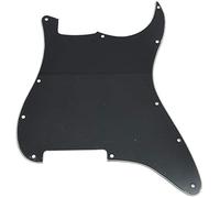 Dopro Golpeador en blanco con 11 agujeros ST, placa de rasguño en blanco, sin agujeros de recogida, se adapta a los Estados Unidos/Mexicano Fender negro de 3 capas