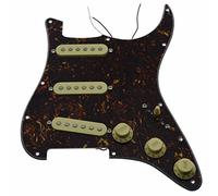 Dopro Golpeador Strat SSS cargado personalizado precableado ST Golpeador con pastillas de cerámica para EE. UU./defensa mexicana tortuga oscura con cubiertas y perillas crema