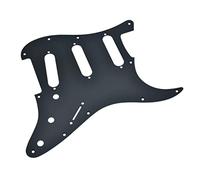 Dopro Golpeador Strat SSS de aluminio mate de 11 agujeros de metal anodizado ST Pick Guard para Estados Unidos/México ST/Strat negro mate