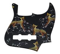 Dopro Jazz Bass 3D Impreso Golpeador de plástico para USA/Mexicano 4 String FD Jazz Bass Leopard Pattern