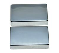 Dopro Juego de 2 fundas para pastillas de guitarra Humbucker de latón, sin agujeros, cromadas.