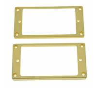 Dopro Juego de 2 marcos de montaje para pastilla Humbucker de plástico, parte inferior plana, 3 x 5 para cuello y 7 x 9 para puente Pickup color crema