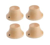 Dopro - Juego de 2 pomos de madera para guitarra, bajo, sombrero, perilla de madera con indicador de punto 5 diferentes madera
