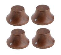 Dopro - Juego de 2 pomos de madera para guitarra, bajo, sombrero, perilla de madera con indicador de punto 5 diferentes madera