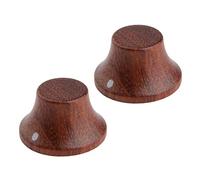 Dopro - Juego de 2 pomos de madera para guitarra, bajo, sombrero, perilla de madera con indicador de punto 5 diferentes madera