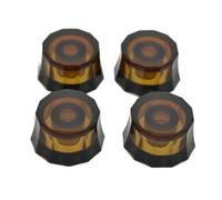Dopro Juego de 4 pomos de control de velocidad de guitarra eléctrica con 24 ranuras finas, para PRS/LP/SG/Les Paul Amber con negro