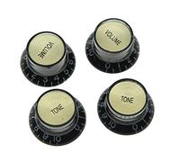 Dopro Juego de 4 pomos reflectores de guitarra LP negros con tapa dorada para SG Epiphone Les Paul