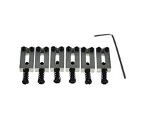 Dopro Juego de 6 sillines de acero inoxidable para guitarra Strat Tele 6 cuerdas de 10,5 mm con tornillos negros