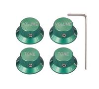 Dopro Juego de pomos potenciómetros universales de metal para guitarra, bajo, de aluminio, volumen y tono, para Strat/Ibanez/Yamaha/LP Les Paul 2V2T, color verde