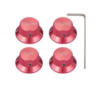 Dopro Juego de pomos potenciómetros universales de metal para guitarra, bajo, de aluminio, volumen y tono, para Strat/Ibanez/Yamaha/LP Les Paul 2V2T, color rojo