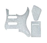 Dopro Kit de golpeador de guitarra eléctrica, cubierta de trémolo, placa trasera, cubierta de cavidad de control electrónico para guitarras Yamaha Pacifica PAC112V/PAC212V/PAC612V serie White Pearl