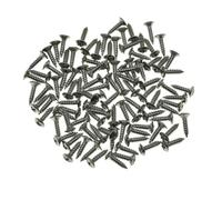 Dopro Paquete de 100 tornillos de cabeza Phillips de 6 mm de diámetro, cabeza Phillips de acero inoxidable para guitarra, bajo, cubierta de trémolo, tornillos de montaje de acero inoxidable, níquel
