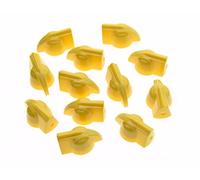 Dopro Paquete de 12 tornillos elevados vintage para guitarra AMP cabeza de pollo/puntero de efecto, amarillo