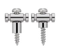 Dopro Paquete de 2 guías de cuerda de guitarra de acero inoxidable estilo barril, retenedores de cuerda de acero con espaciadores extra cortos y altos para la mayoría de guitarras eléctricas, cromadas