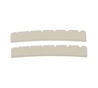 Dopro Paquete de 2 tuercas de hueso puro con base curvada de radio de 10 pulgadas para guitarras Strat/Tele, color blanco