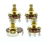 Dopro Paquete de 4 macetas métricas de bajo de 24 mm con eje de latón de 18 mm, potenciómetros cónicos lineales B25K