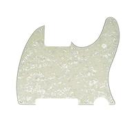 Dopro Placa de arañazos Tele en blanco para guitarra de 8 agujeros, compatible con Fender Telecaster Esquire Perla envejecida
