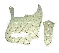 Dopro Placa de diamante 10 agujeros 4 cuerdas Jazz Bass Golpeador de aluminio Placa de diamante J Bass JB Placa de control y tornillos para defensa americana/mexicana Jazz Bass Gold