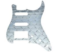 Dopro Placa de diamante de 11 agujeros estilo moderno Strat HSS Guitarra Golpeador Metal HSS Placa de rasguño para FD Stratocaster Plata