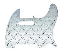 Dopro Placa de diamante de 8 agujeros 1 capa estilo moderno tele golpeador aluminio TL placa de rasguño para americano/mexicano FD Tele Silver