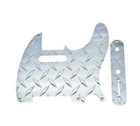 Dopro Placa de diamante de metal 5 agujeros Vintage Tele Golpeador con placa de diamante Placa de control con tornillos para defensa americana/mexicana Tele plata