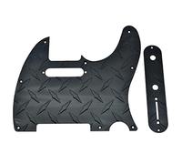 Dopro Placa de diamante de metal 8 agujeros Tele Golpeador moderno con placa de diamante placa de control tele y tornillos para defensa americana/mexicana Telecaster negro