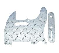 Dopro Placa de diamante de metal 8 agujeros Tele Golpeador moderno con placa de diamante Tele Control placa y tornillos para defensa americana/mexicana Telecaster plata