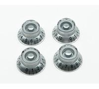 Dopro - Pomos de control para guitarras Les Paul, Silver w/ Black Number