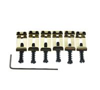 Dopro Sillines de puente de guitarra vintage de acero inoxidable para guitarra FD American/Squier/Import Strat/Stratocaster de 10,5 mm, espaciado de cuerdas dorado