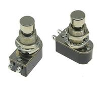 Dopro SPST - Juego de 2 interruptores de pedal para guitarra eléctrica (2 pines, botón de pulsación suave)