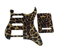Dopro Strat HSS - Golpeador de guitarra con impresión 3D de plástico, placa trasera ST, cubierta de trémolo para Fender Strat, diseño de rayas de leopardo