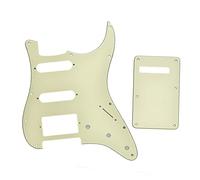 Dopro Strat HSS Golpeador de guitarra ST placa trasera Tremolo cubierta para defensas mexicanas añejadas blanco 3 capas