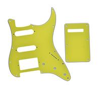 Dopro Strat HSS Golpeador de guitarra ST placa trasera Tremolo cubierta para USA/Mexican Fender Strat Amarillo 3 capas