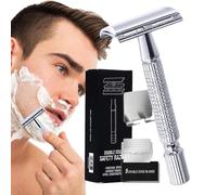 Dopsyesn Mastros de seguridad, navegas de afeitar de seguridad para hombres,Rasurla de cara de doble borde - Maestría para afeitar y cómodo, rasurador manual con 5 recargas para preparación facial